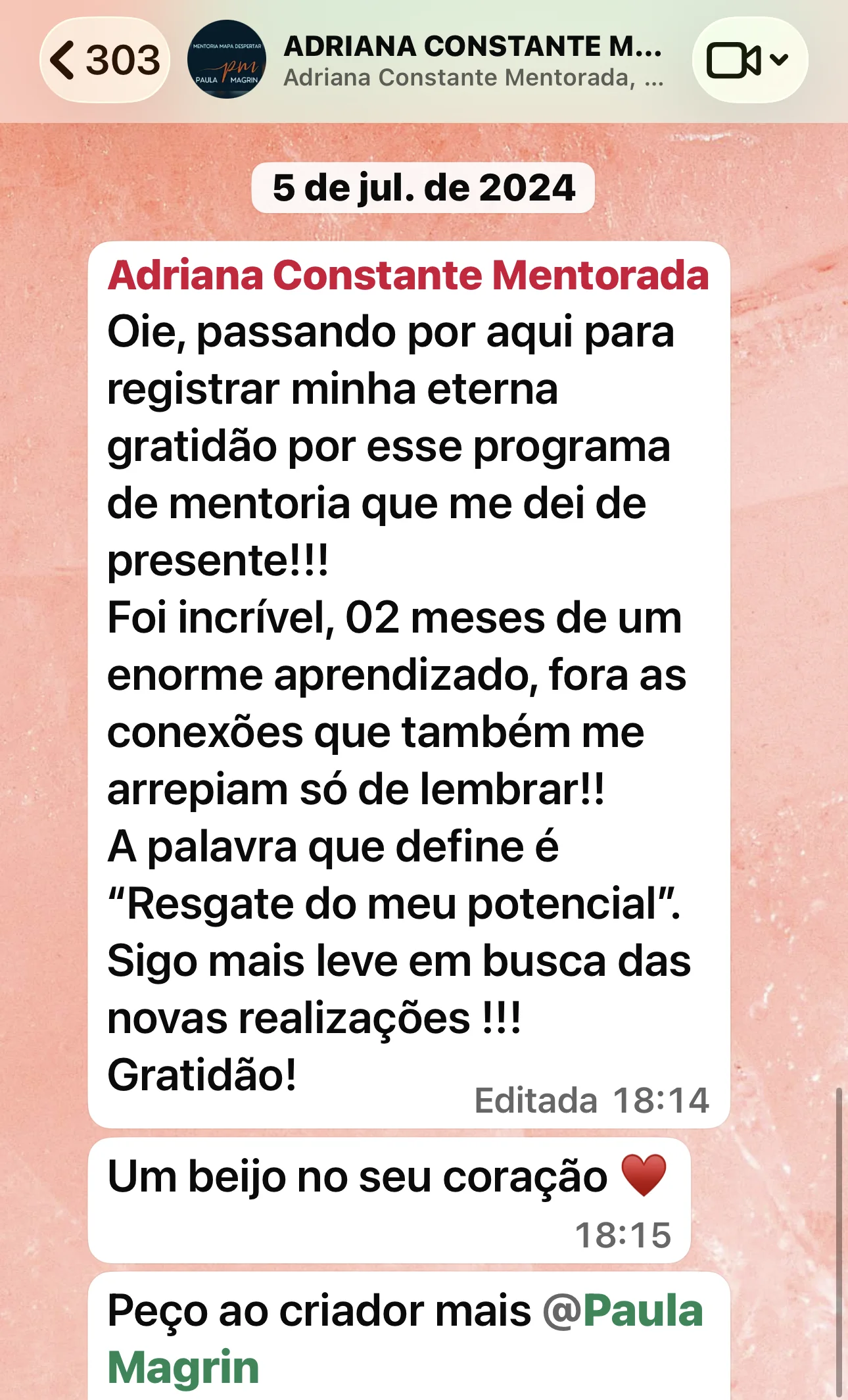 Print de depoimento