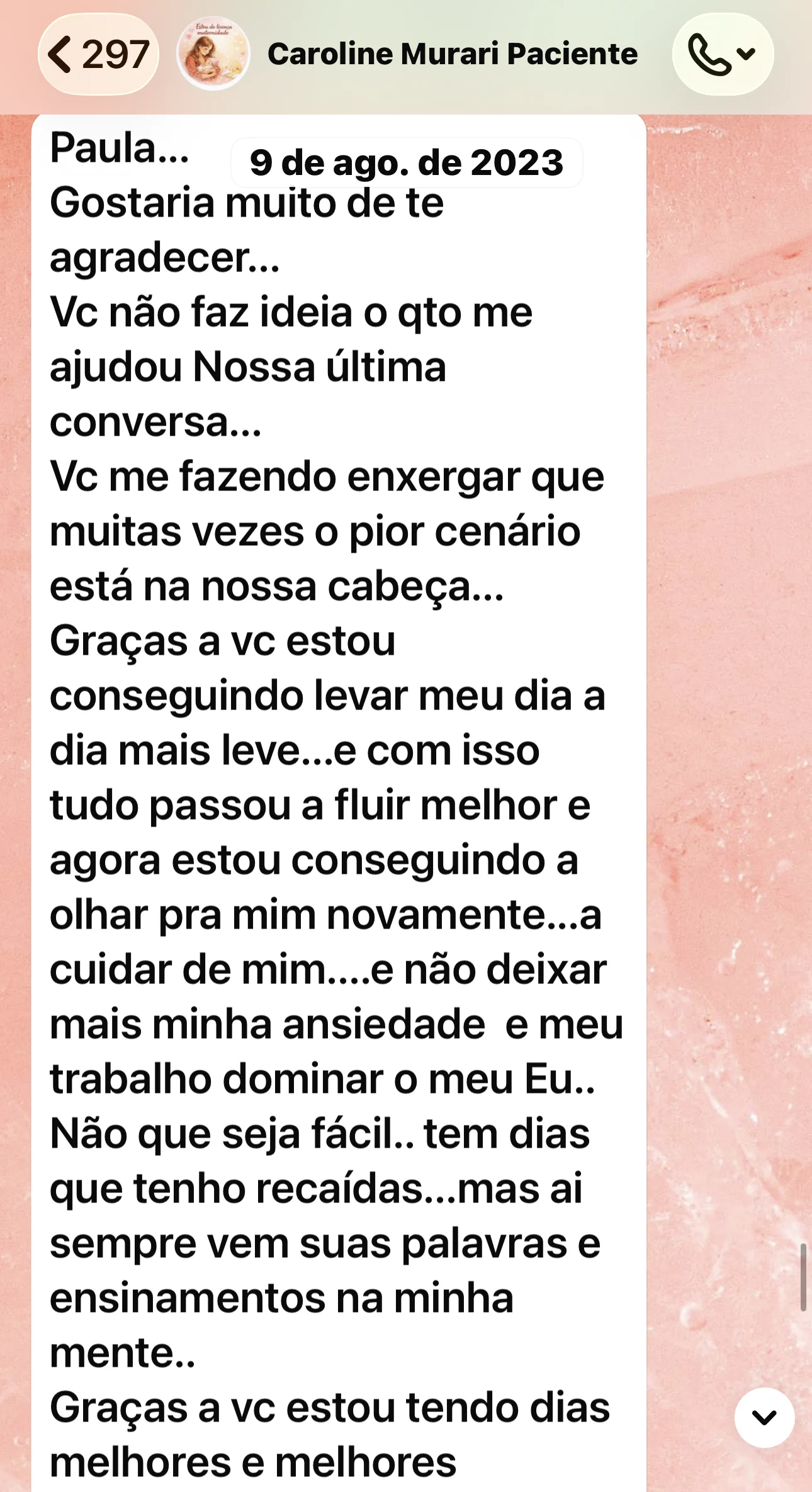 Print de depoimento