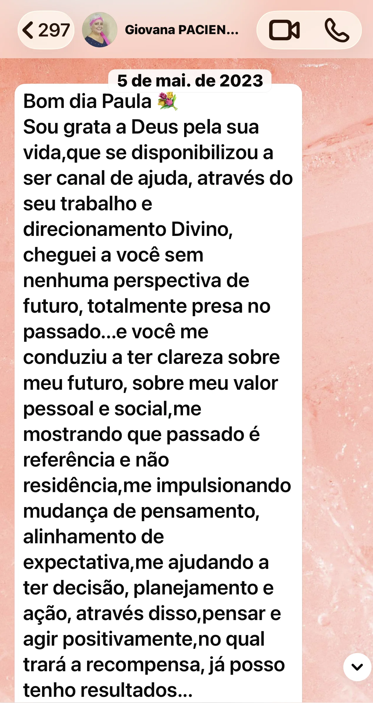 Print de depoimento