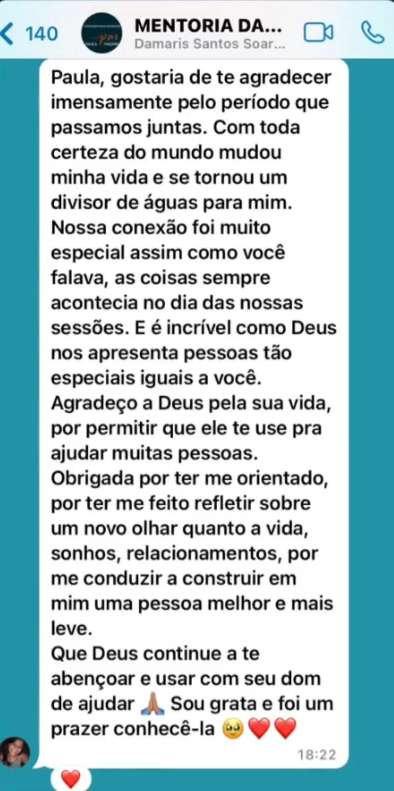 Print de depoimento