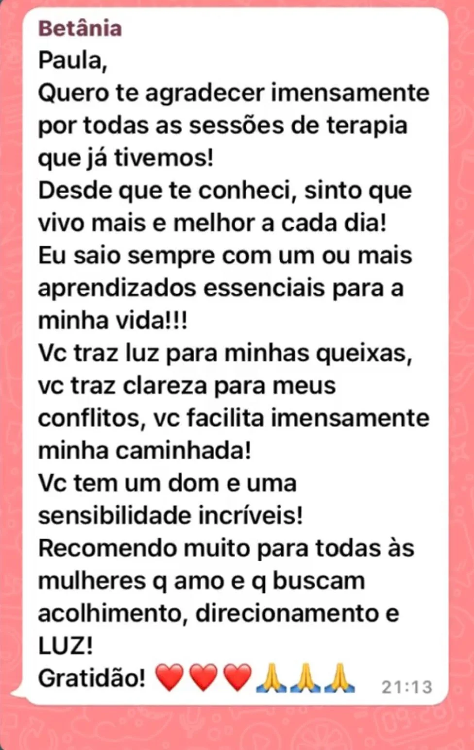 Print de depoimento