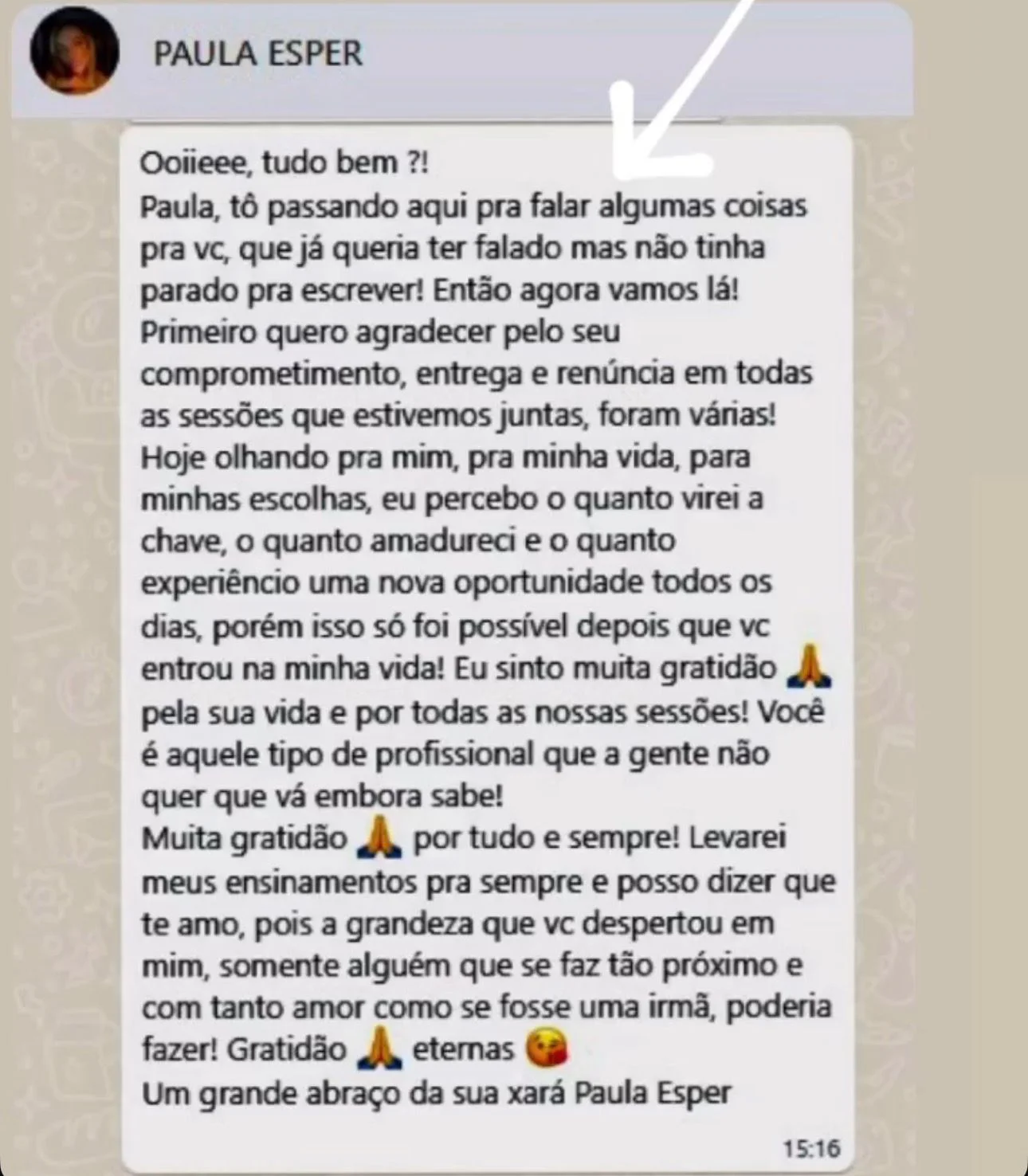 Print de depoimento